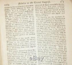 Londres 1774 Magazine Décembre Continental Congrès De Guerre Boston Pa Revolutionnaire