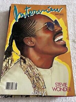 Lot de 7 magazines Interview des années 1980 avec Stevie Wonder, Robin Williams et d'autres