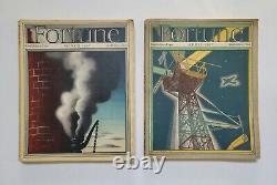 Lot de 9 magazines antiques FORTUNE de 1937 avec publicités antiques des années 30 et art déco.