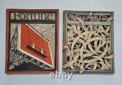 Lot de 9 magazines antiques FORTUNE de 1937 avec publicités antiques des années 30 et art déco.