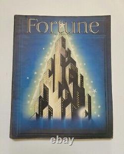 Lot de 9 magazines antiques FORTUNE de 1937 avec publicités antiques des années 30 et art déco.