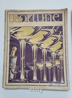 Lot de 9 magazines antiques FORTUNE de 1937 avec publicités antiques des années 30 et art déco.