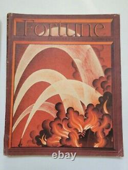 Lot de 9 magazines antiques FORTUNE de 1937 avec publicités antiques des années 30 et art déco.