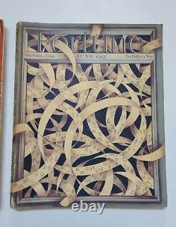 Lot de 9 magazines antiques FORTUNE de 1937 avec publicités antiques des années 30 et art déco.