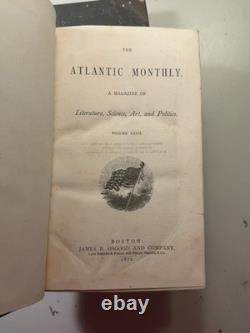 Magazine Atlantic Monthly Vol. 25 Vol. 27 28 29 1869 1871 1872 4 Livres