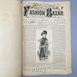 Magazine Bazar de la mode de New York n° 36, oct. 1882, George Munro avec planche en couleur