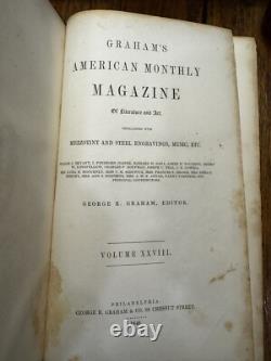 Magazine Grahams rare première édition 1846 Edgar Allan Poe James Fenimore Cooper