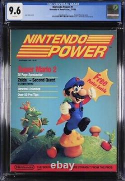 Magazine Nintendo Power Numéro 1 CGC 9.6 Juillet/Août 1988 Couverture Super Mario 2