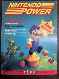 Magazine Nintendo Power Premier Numéro 1 Super Mario 2 COMPLET Pristine