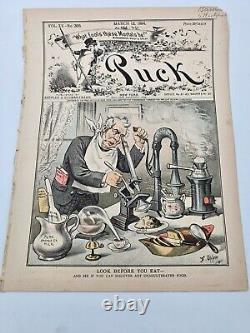 Magazine Puck, 12 mars 1884, RARE, magazine complet, guerre des gorilles, estampes colorées, 17 exemplaires.