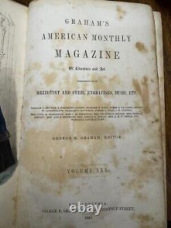 Magazine Rare Grahams 1847 Première Édition Edgar Allan Poe Henry David Thoreau