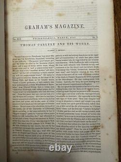 Magazine Rare Grahams 1847 Première Édition Edgar Allan Poe Henry David Thoreau