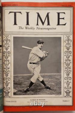 Magazine Time 13 juillet 1936 Joe DiMaggio Mussolini Gable Volume relié juillet-septembre