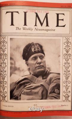 Magazine Time 13 juillet 1936 Joe DiMaggio Mussolini Gable Volume relié juillet-septembre