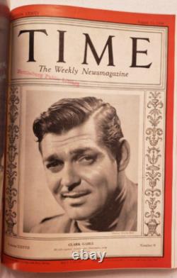 Magazine Time 13 juillet 1936 Joe DiMaggio Mussolini Gable Volume relié juillet-septembre
