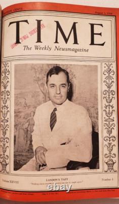 Magazine Time 13 juillet 1936 Joe DiMaggio Mussolini Gable Volume relié juillet-septembre