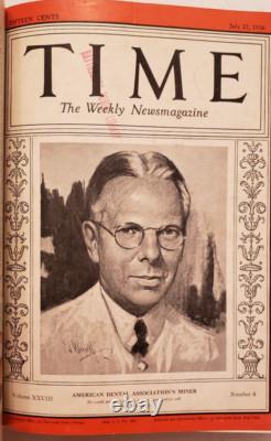 Magazine Time 13 juillet 1936 Joe DiMaggio Mussolini Gable Volume relié juillet-septembre