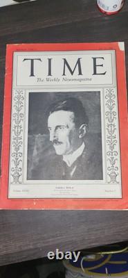 Magazine Vtg Time Nikola Tesla 20 juillet 1931 Bon État Rare