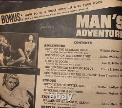 Magazine d’aventure pour hommes vintage, décembre 1959, couverture illustrée sur la torture nazie par Clarence Doore