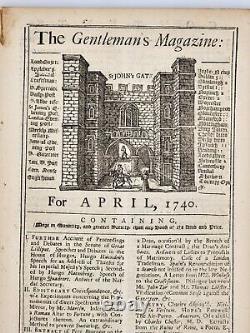 Magazine d'origine antique pour gentlemen de 1740 (180 ans) - 7 mois, 7 magazines. TB