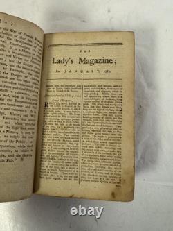 Magazine de la Dame de 1787 Livre Antiques Janvier Londres Voyage du Capitaine Cook Couleur