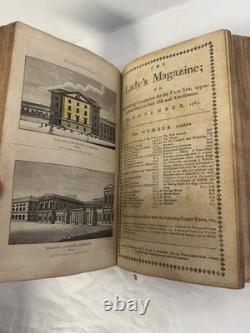 Magazine de la Dame de 1787 Livre Antiques Janvier Londres Voyage du Capitaine Cook Couleur