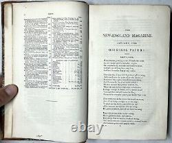 Magazine de la Nouvelle-Angleterre 1834 Vol VI Jan-juin Labrador Terre-Neuve Black Hawk Rare