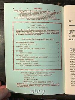 Manly P. Hall Horizon Journal Année Complète, 4 Numéros, 1951 Philosophie Occult