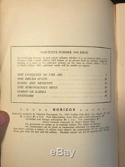 Manly P. Hall Horizon Journal De L'exercice, 5 Questions, 1944 Occultes Philosophie