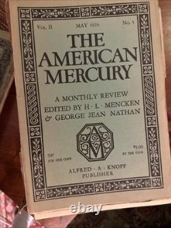 Mencken - 10 numéros de l'American Mercury des débuts 1924 (y compris vol 1/no 1)