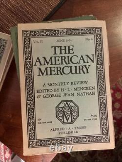 Mencken - 10 numéros de l'American Mercury des débuts 1924 (y compris vol 1/no 1)