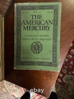 Mencken - 10 numéros de l'American Mercury des débuts 1924 (y compris vol 1/no 1)