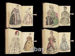 Mode 1838 1ère édition Magazine des Dames Costume Robe Couleur Illustrée Reine Victoria