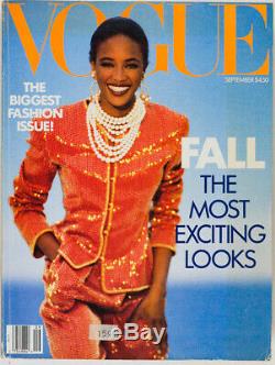 Naomi Campbell 1er Modèle Septembre Noir Vogue 1989 Le Magazine Numéro D'automne Fashion