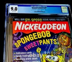 Nickelodeon RARE Mag 2002 SPONGE BOB SQUARE PANTS SANS ÉTIQUETTE KIOSQUE NOUVELLES CGC 9.0