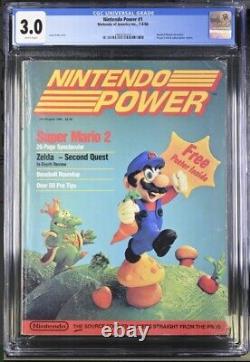 Nintendo Power #1 CGC 3.0 Super Mario Bros Magazine 1988 Premier numéro avec affiche