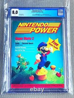 Nintendo Power #1 Magazine CGC 8.0 Pages Blanches Graded Complete Poster Rare