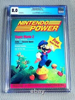 Nintendo Power #1 Magazine CGC 8.0 Pages Blanches Graded Complete Poster Rare