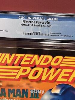 Nintendo Power Magazine #20 Cgc 9,0 Mega Man III Nouveau Titulaire De La Cgc