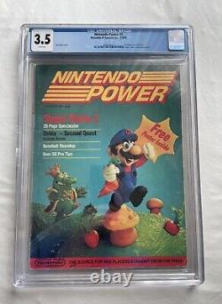 Nintendo Power Numéro 1 CGC 3.5 Juillet/Août 1988 Super Mario 2 Inserts & Poster Vtg