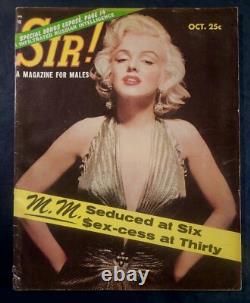 Octobre 1956 Sir! Magazine Couverture Iconique de Marilyn Monroe Très Rare, Vintage Fine