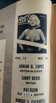 Octobre 1956 Sir! Magazine Couverture Iconique de Marilyn Monroe Très Rare, Vintage Fine