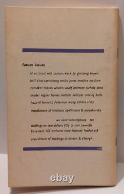 Outburst 1 1961 Tom Raworth Creeley Olson Finlay Burroughs Critiques RARE