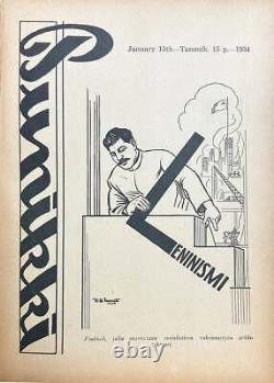 PUNIKKI v. 24, 1934 Année Complète Rareté Magazine Socialiste Finlandais-Américain