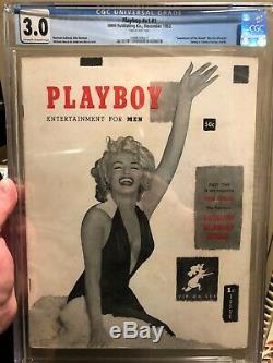 Playboy Numéro 1 Marilyn Monroe Cgc Graded 3.0 Owithw First Imprimer Magazine 1953