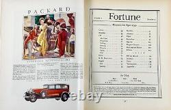 Première année Bound 1930 Fortune Mag Ringling Circus Cadillac v16 3 NUMÉROS