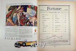 Première année Bound 1930 Fortune Mag Ringling Circus Cadillac v16 3 NUMÉROS