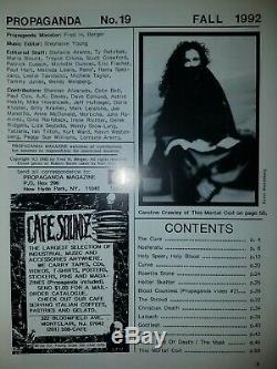 Propagande Goth Music Magazine # 19 The Cure, Christian Death, This Mortal Coil