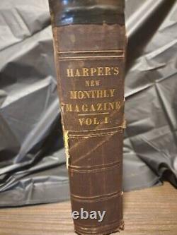 RARE 1850 Harper's New Monthly Magazine Volume I LIVRAISON GRATUITE