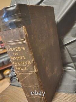 RARE 1850 Harper's New Monthly Magazine Volume I LIVRAISON GRATUITE